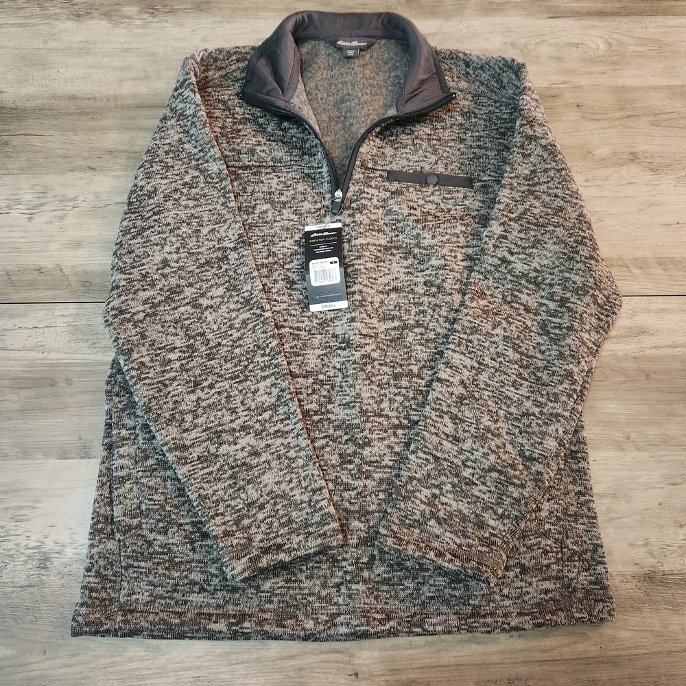 Eddie Bauer Men's Heathered Gray Zip-Up Sweater